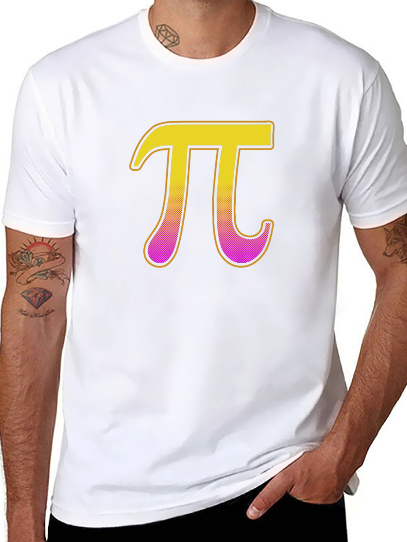 Pi Symbol Graphic T-Shirt - Black