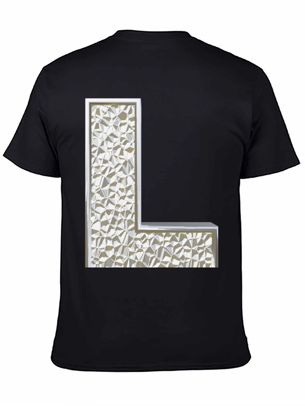 Abstract Letter L Graphic Tee - Black