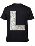 Abstract Letter L Graphic Tee - Black