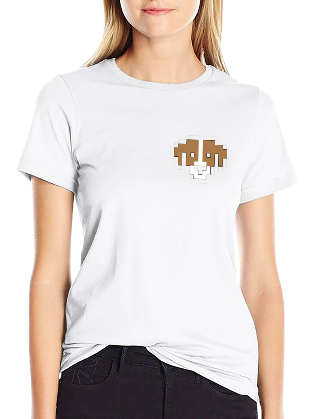 Pixel Dog T-Shirt - Black Short Sleeve
