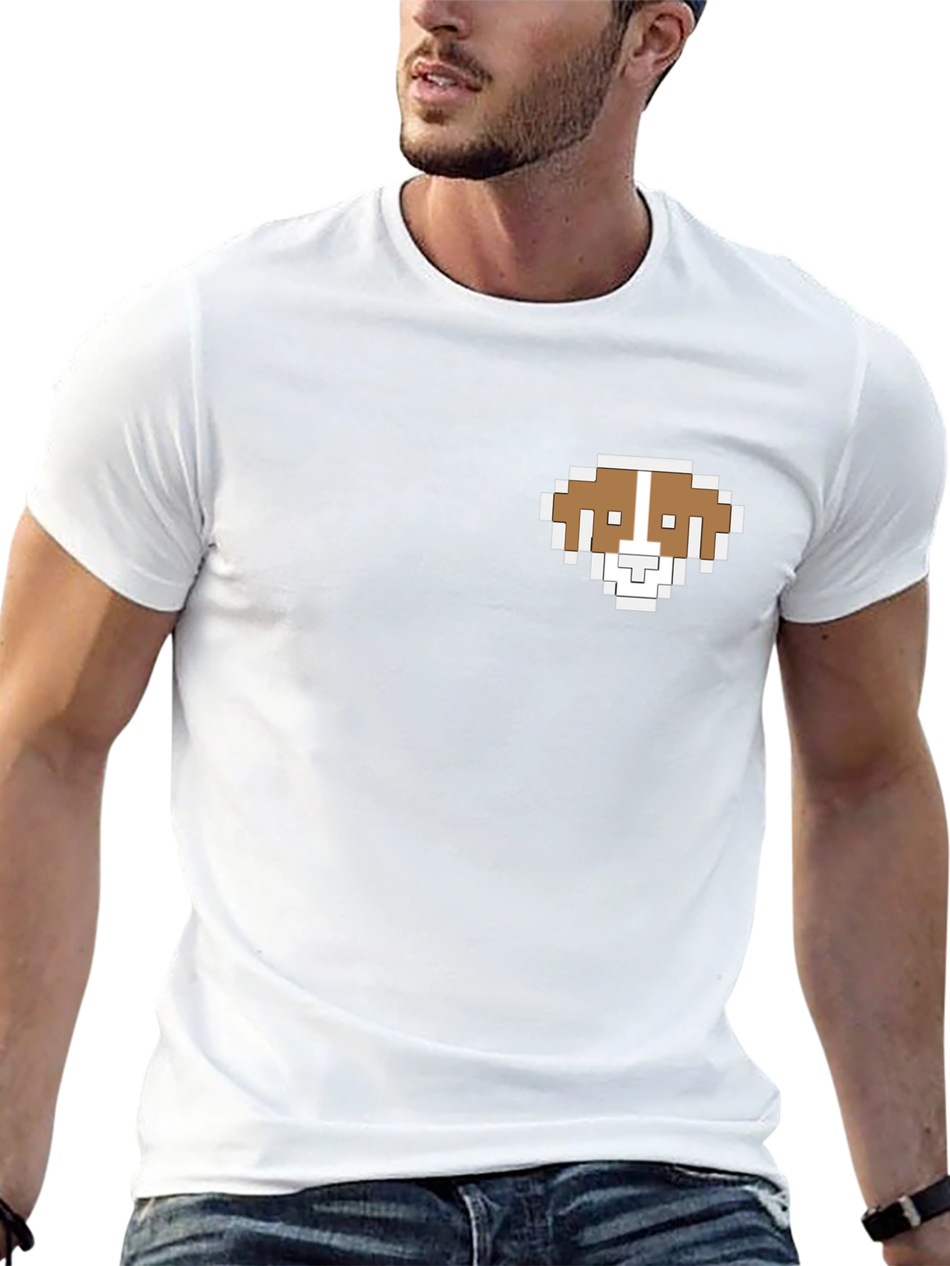 Pixel Dog T-Shirt - Black Short Sleeve