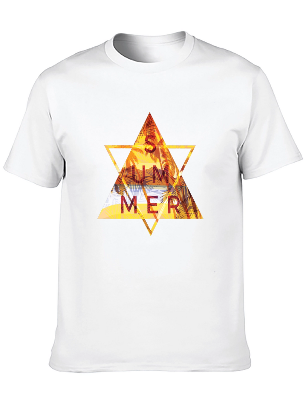 Summer Triangle Graphic Tee - Black Cotton T-Shirt