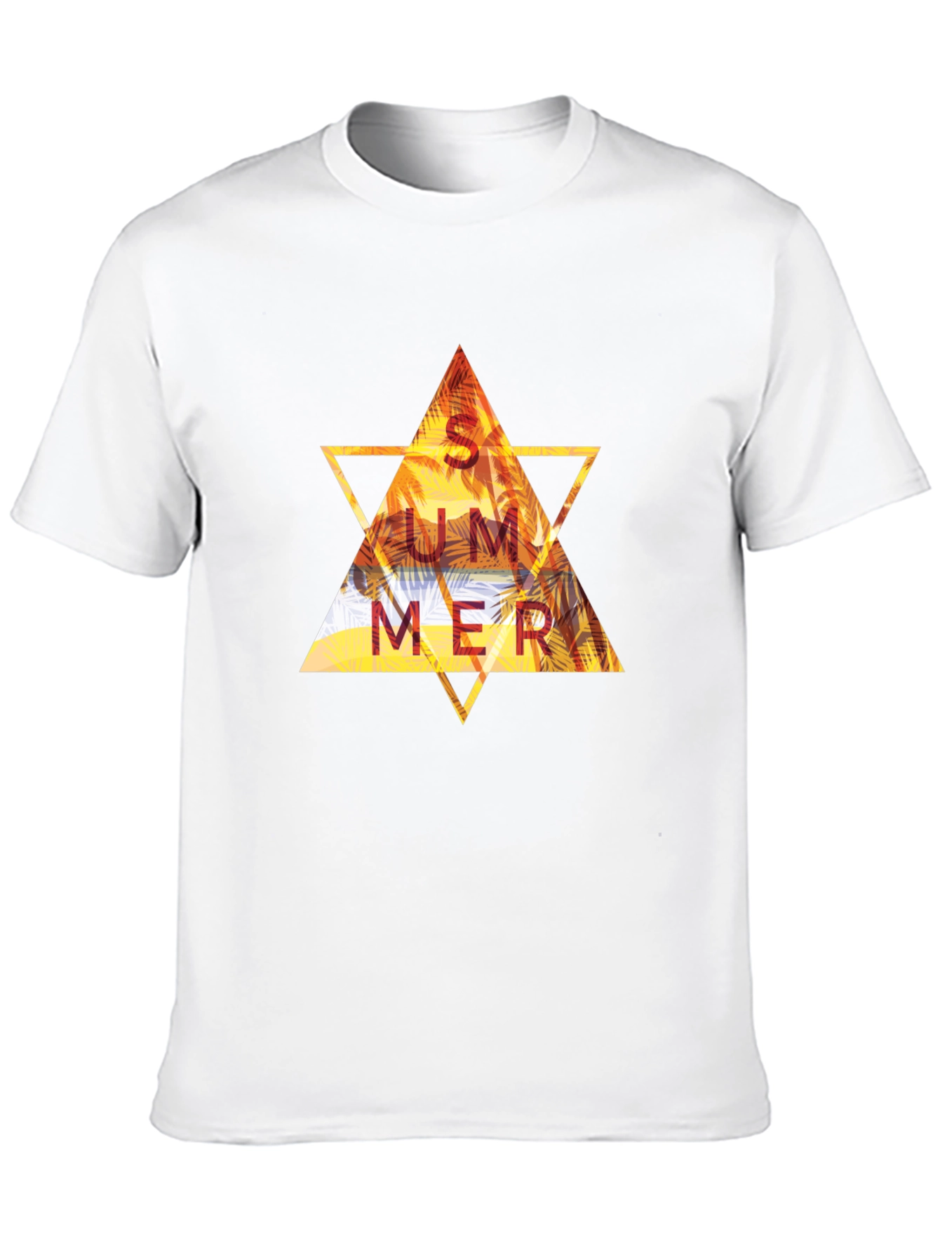 Summer Triangle Graphic Tee - Black Cotton T-Shirt