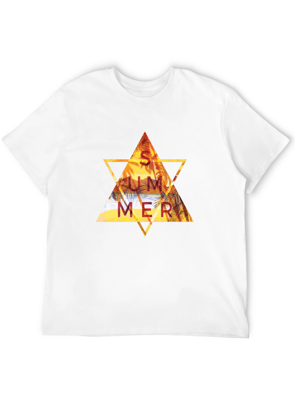 Summer Triangle Graphic Tee - Black Cotton T-Shirt