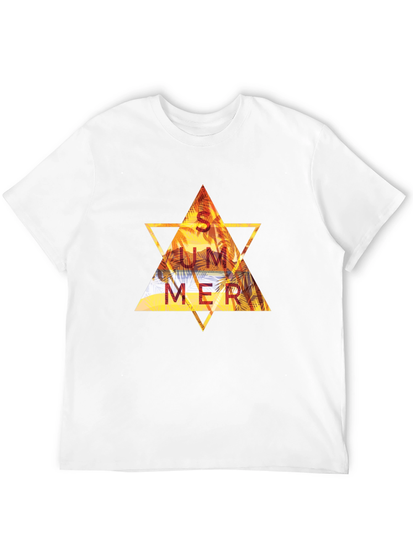 Summer Triangle Graphic Tee - Black Cotton T-Shirt