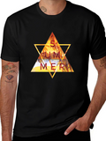 Summer Triangle Graphic Tee - Black Cotton T-Shirt