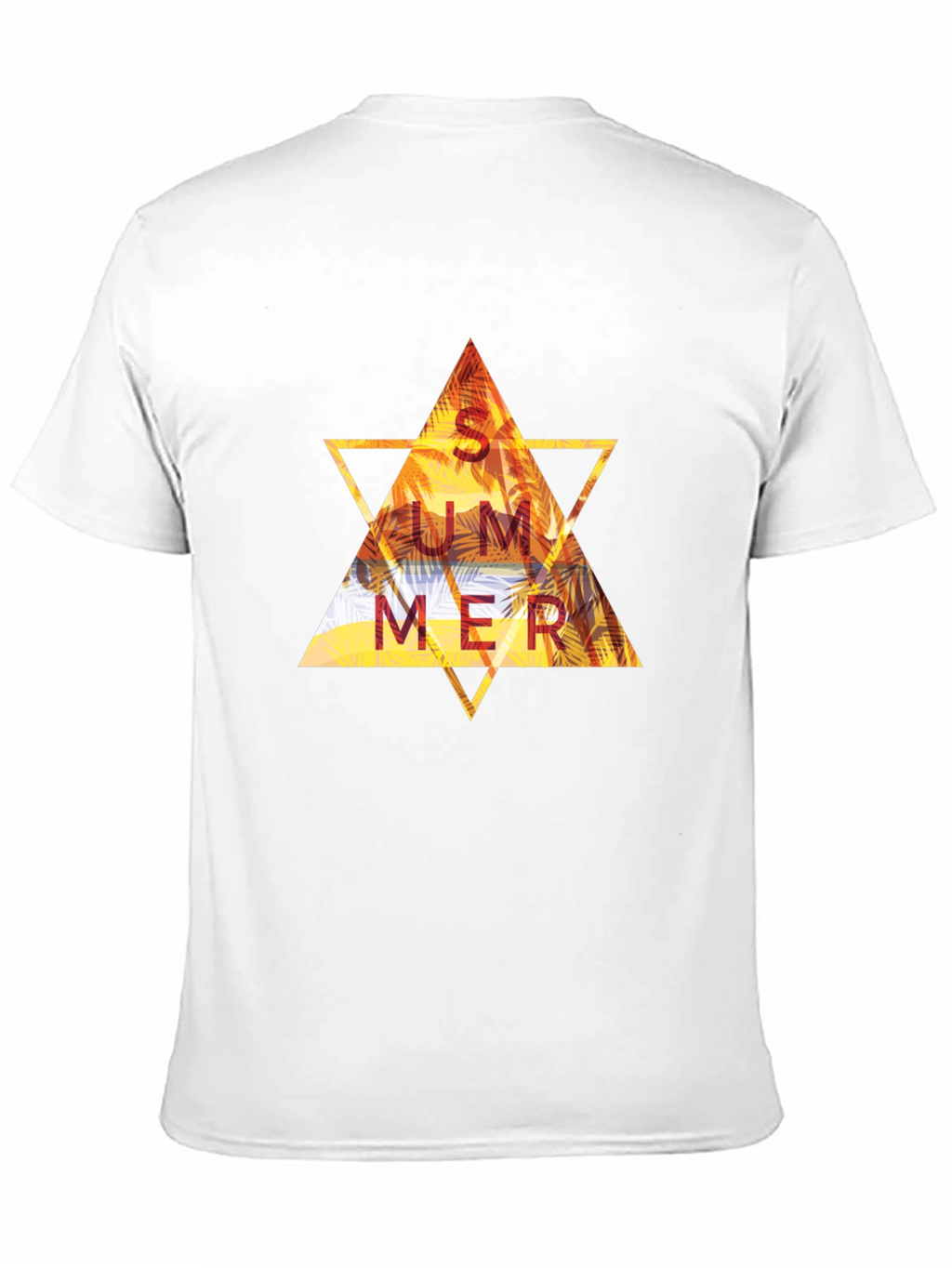 Summer Triangle Graphic Tee - Black Cotton T-Shirt
