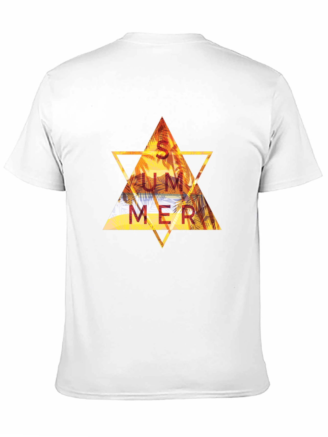 Summer Triangle Graphic Tee - Black Cotton T-Shirt