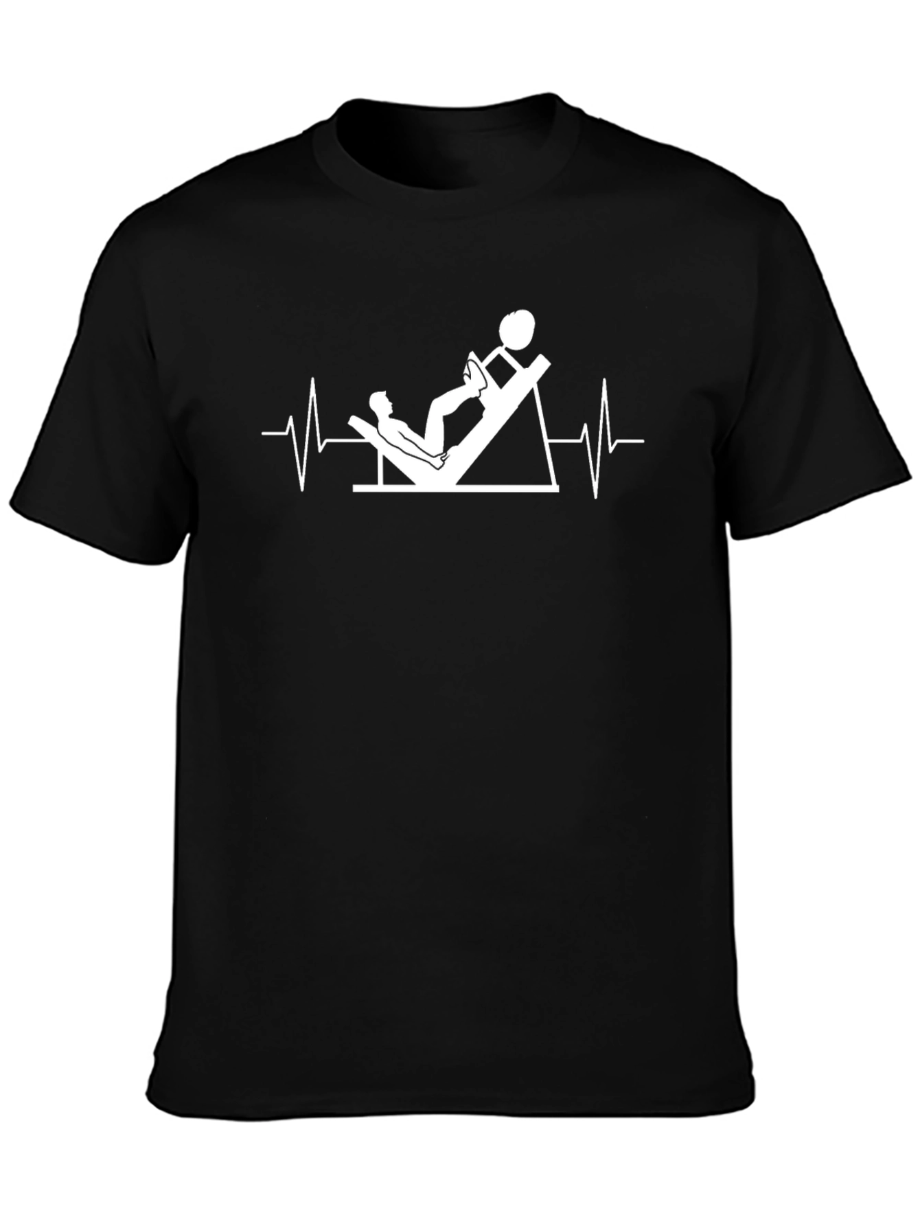 Leg Press Heartbeat Black T-Shirt