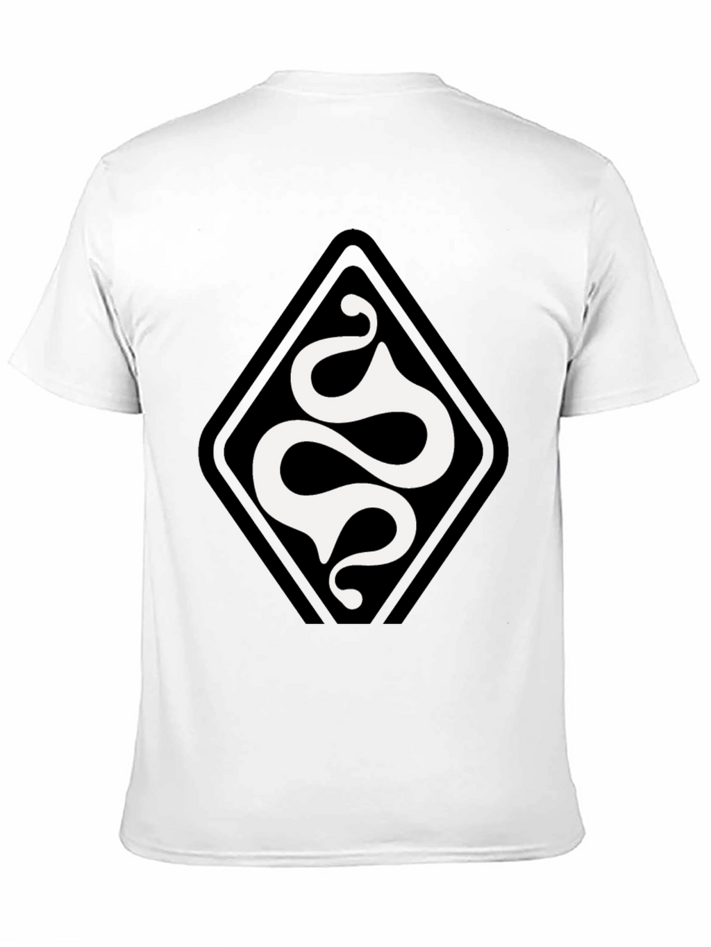 Stylish Black T-Shirt with Diamond Snake Design