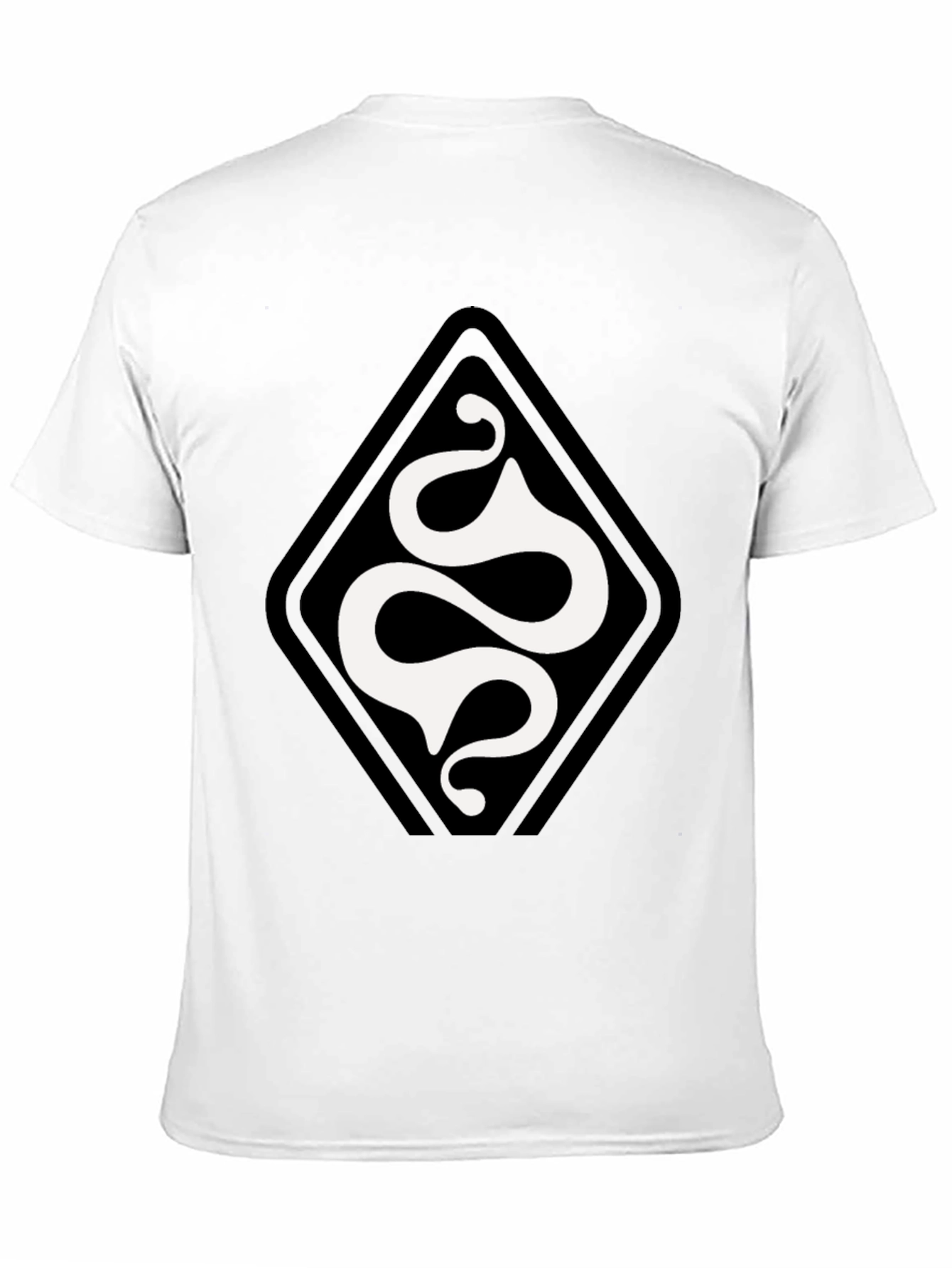 Stylish Black T-Shirt with Diamond Snake Design