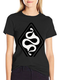 Stylish Black T-Shirt with Diamond Snake Design