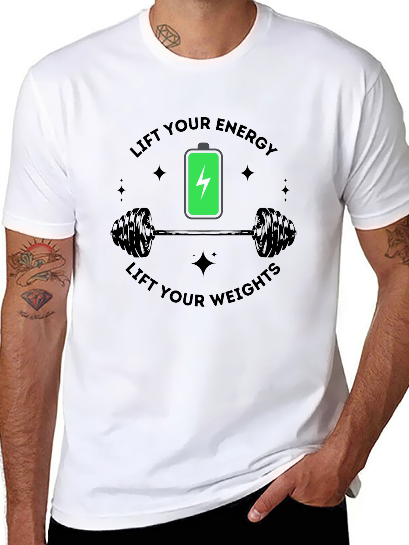 Lift Your Energy Weights - Gym Workout T-Shirt