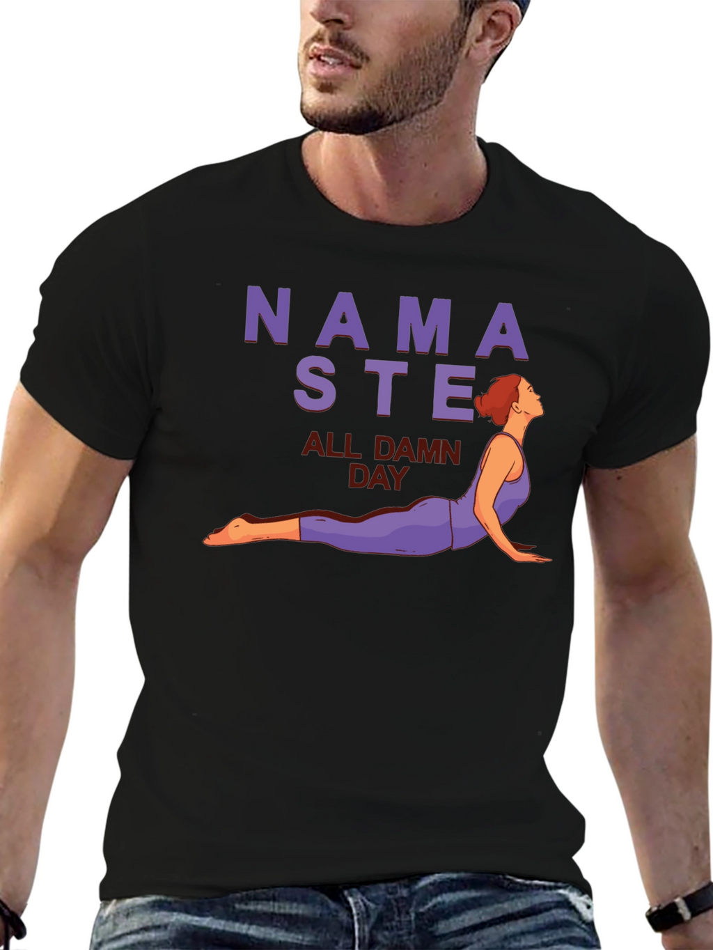 Namaste All Damn Day Graphic Tee