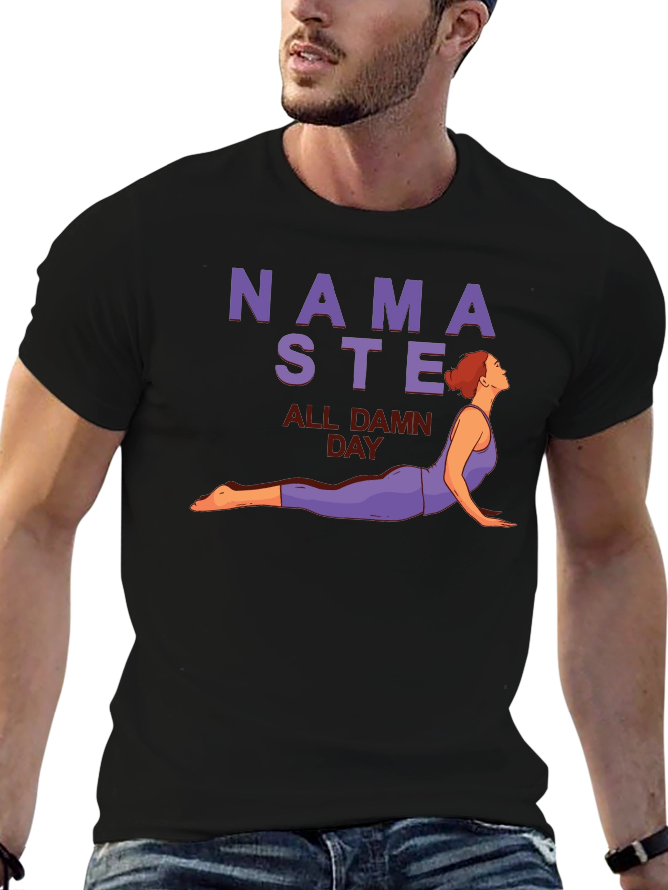 Namaste All Damn Day Graphic Tee
