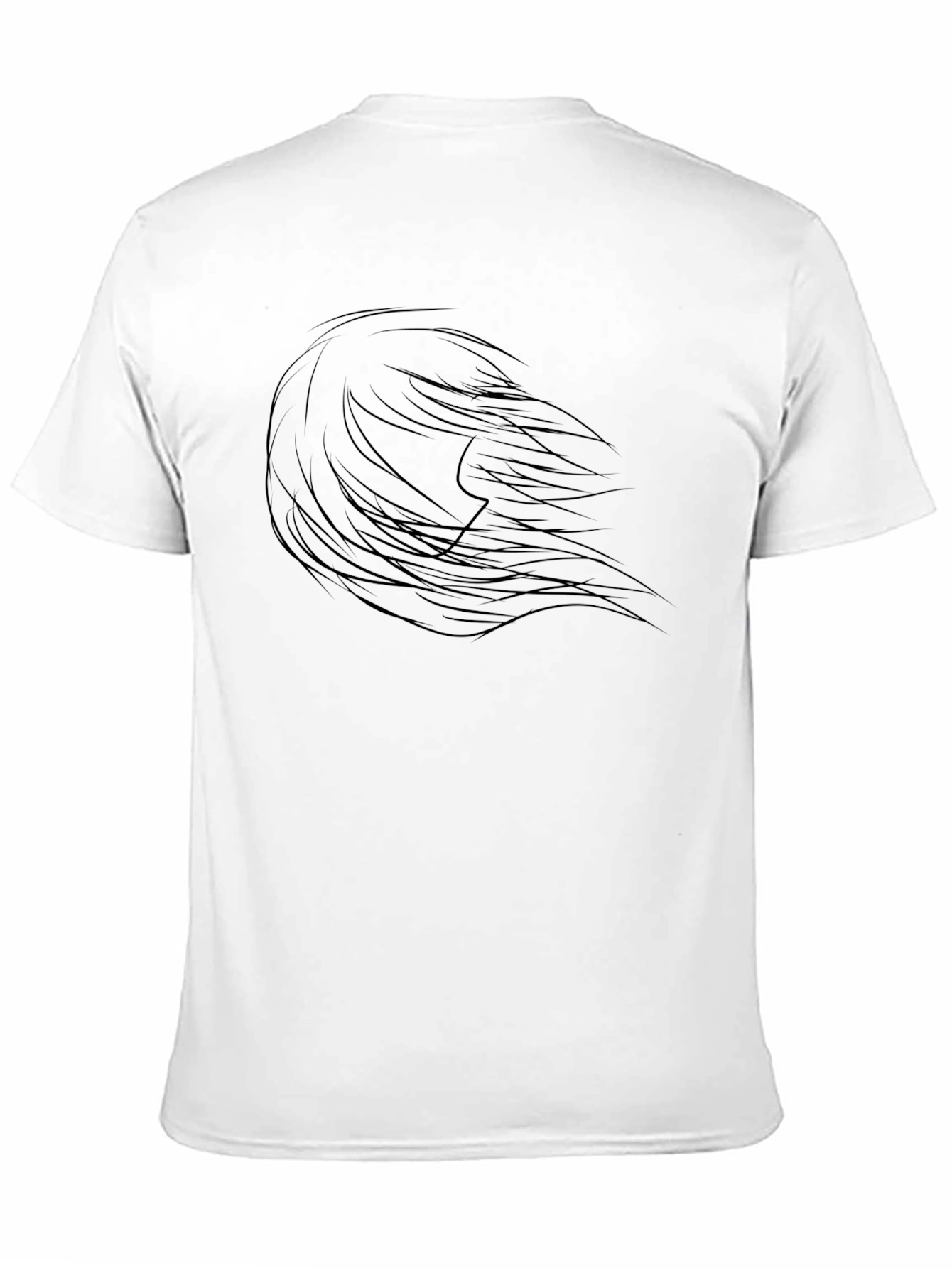 Black Graphic Tee - Abstract Hair Design