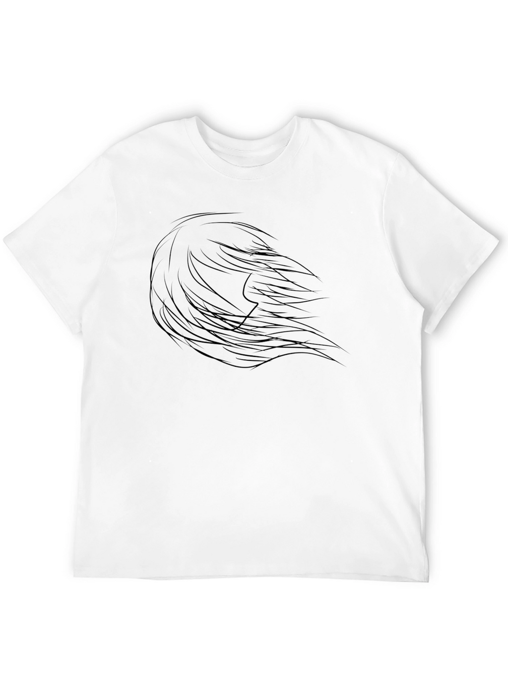 Black Graphic Tee - Abstract Hair Design