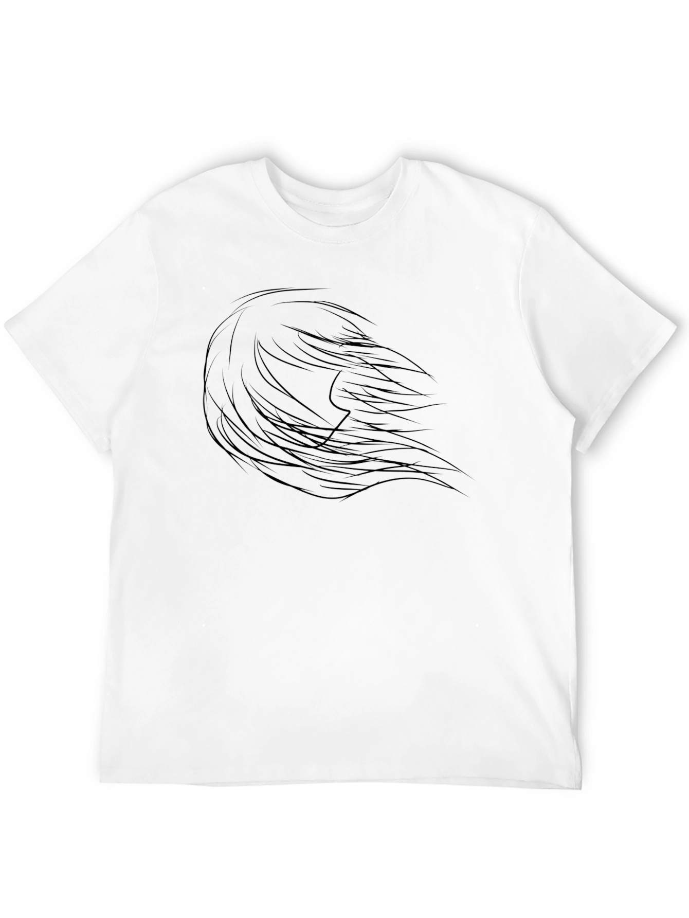 Black Graphic Tee - Abstract Hair Design