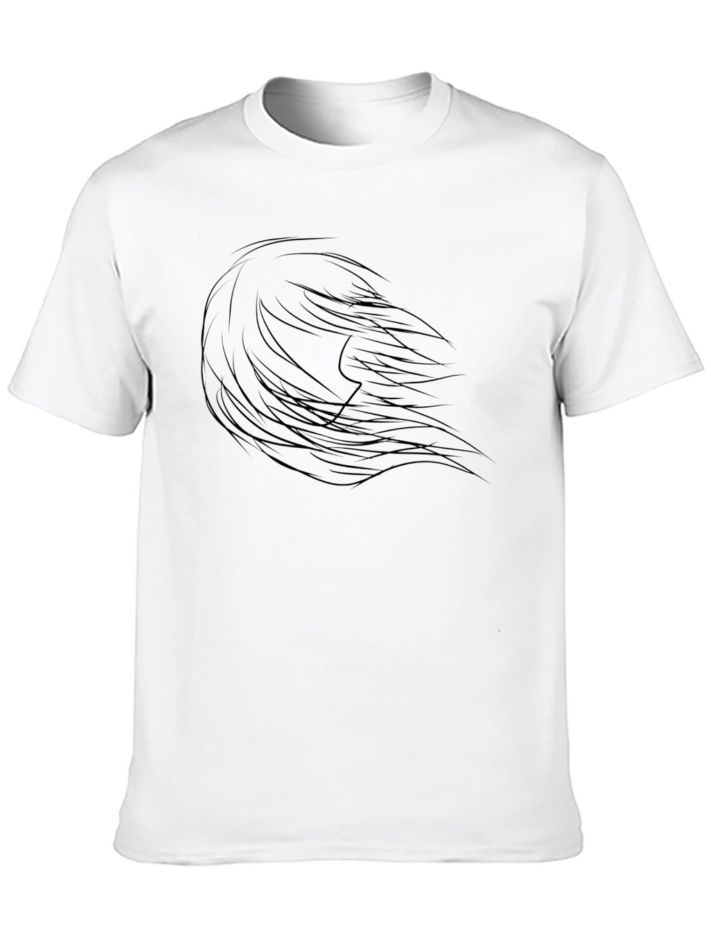 Black Graphic Tee - Abstract Hair Design