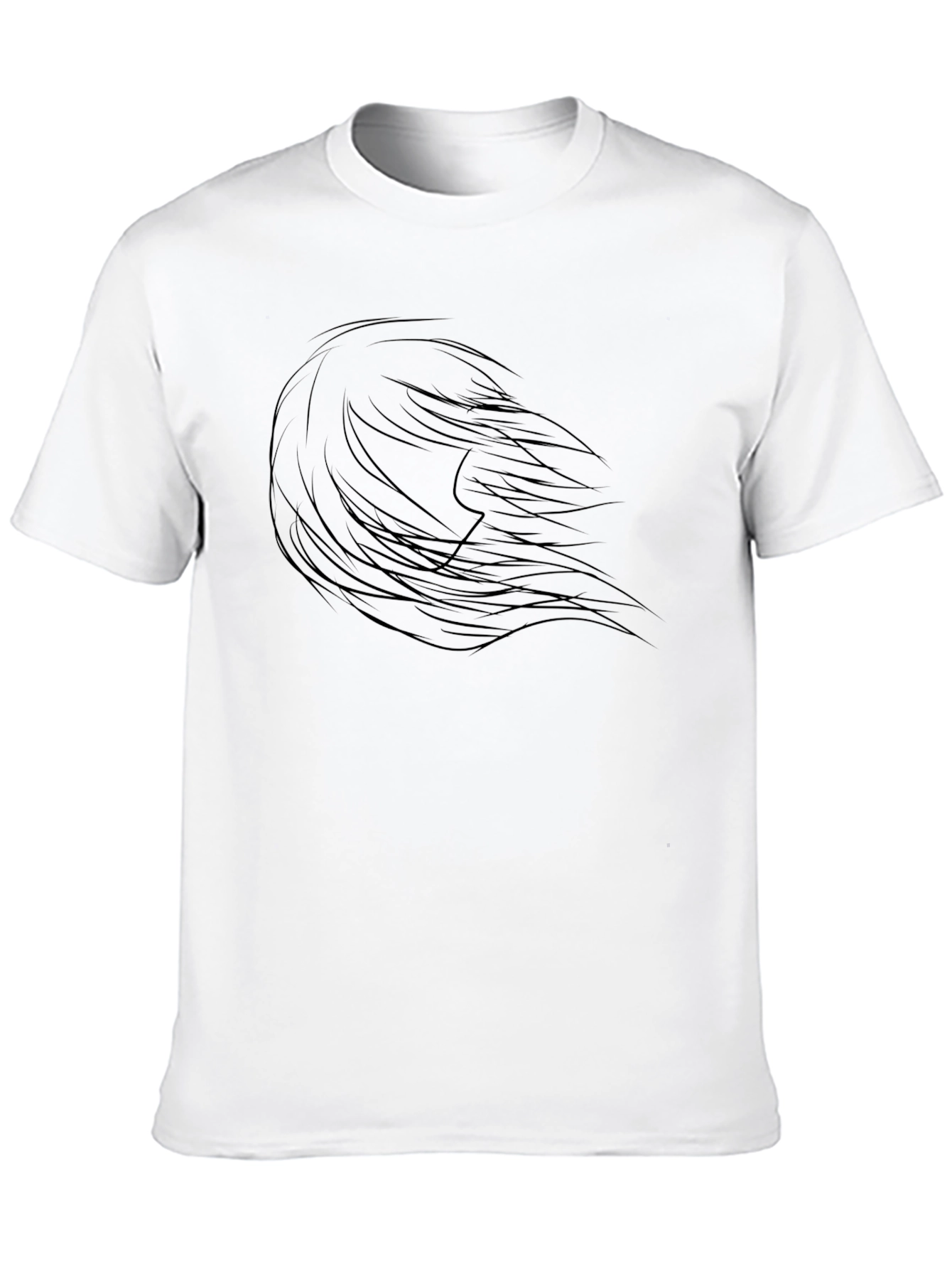 Black Graphic Tee - Abstract Hair Design