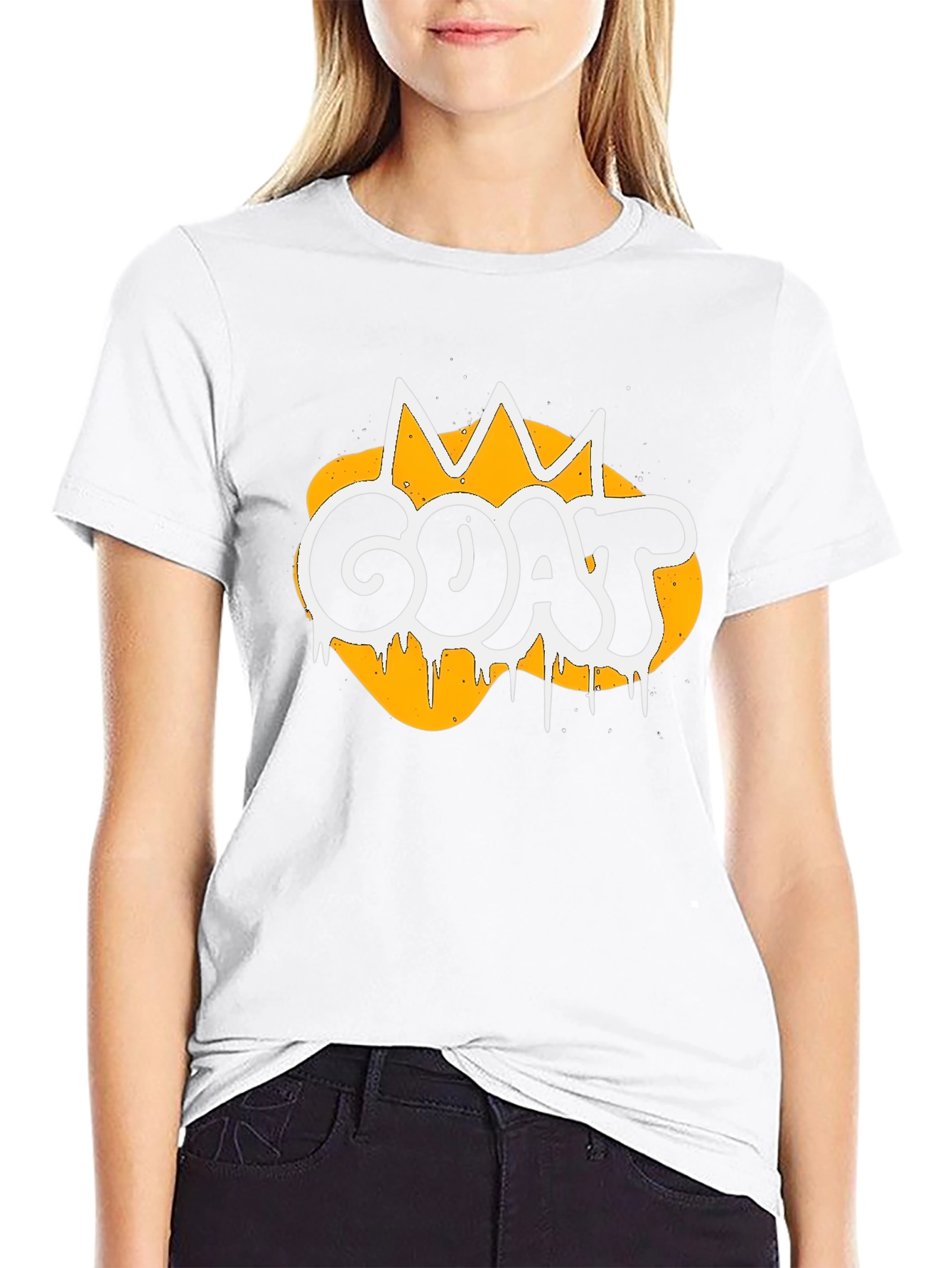 GOAT Graphic Tee - Crown Design Black T-Shirt