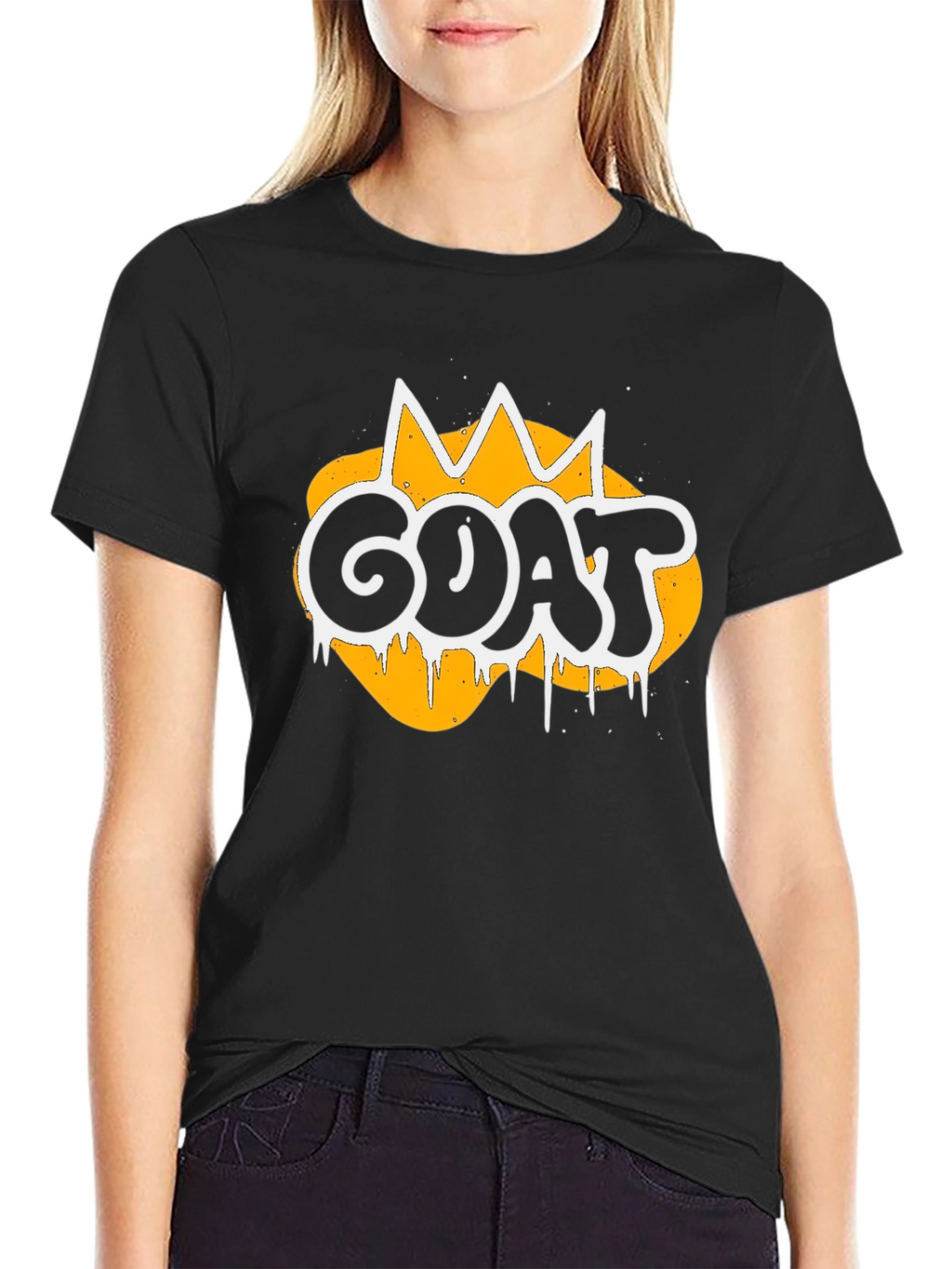 GOAT Graphic Tee - Crown Design Black T-Shirt