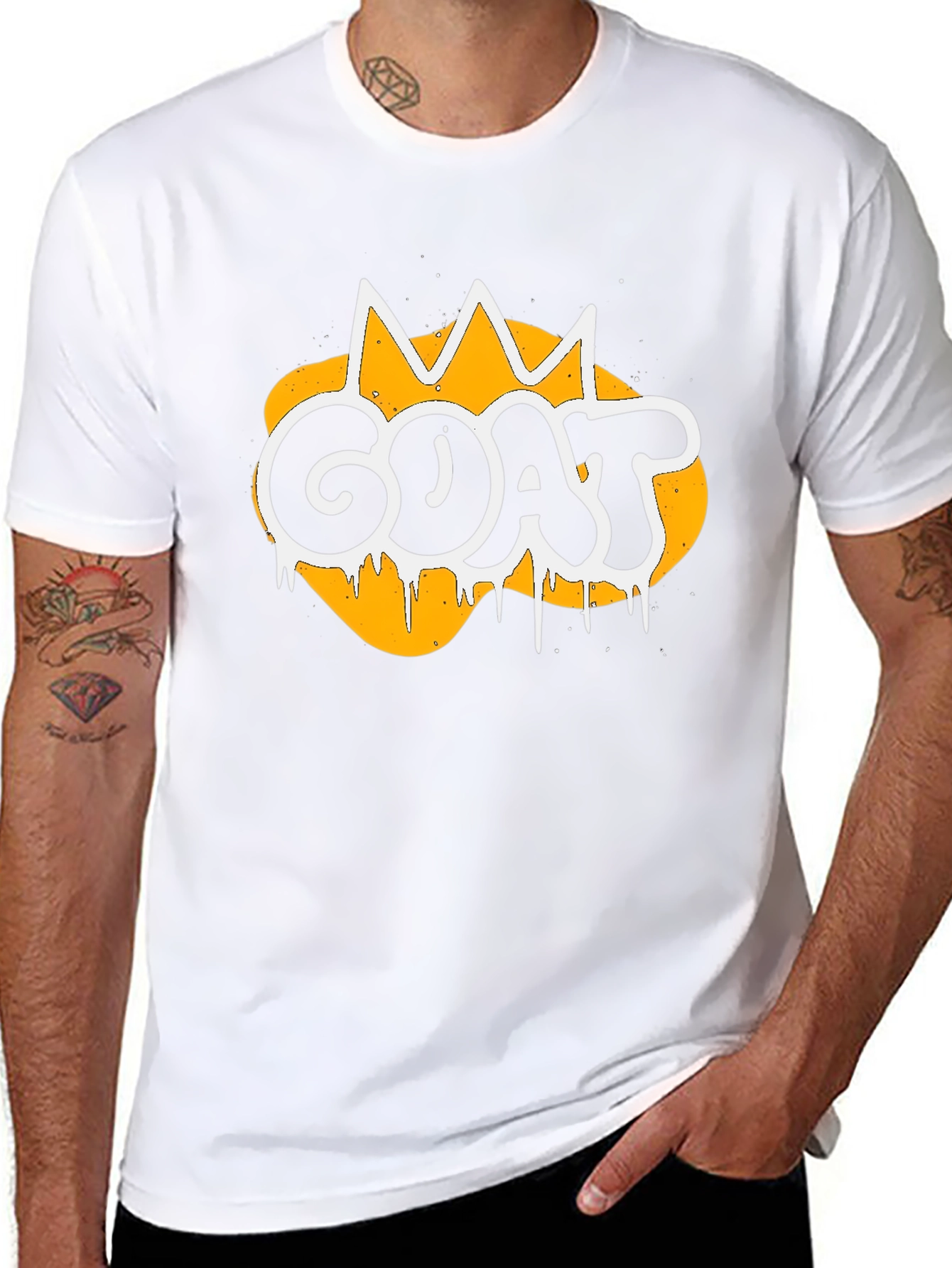 GOAT Graphic Tee - Crown Design Black T-Shirt
