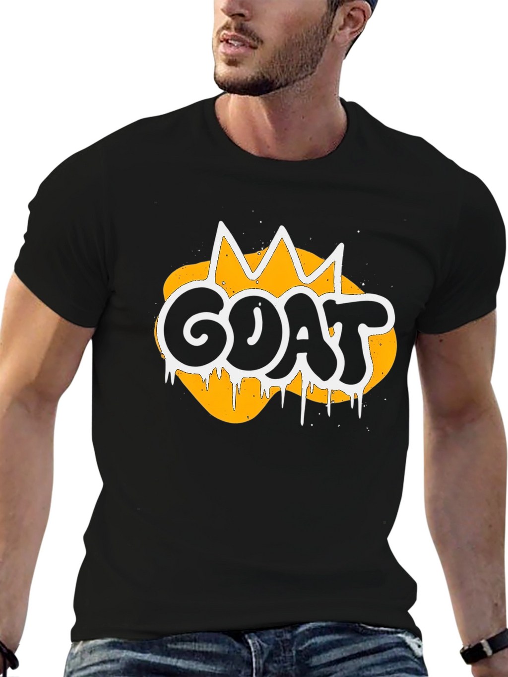 GOAT Graphic Tee - Crown Design Black T-Shirt