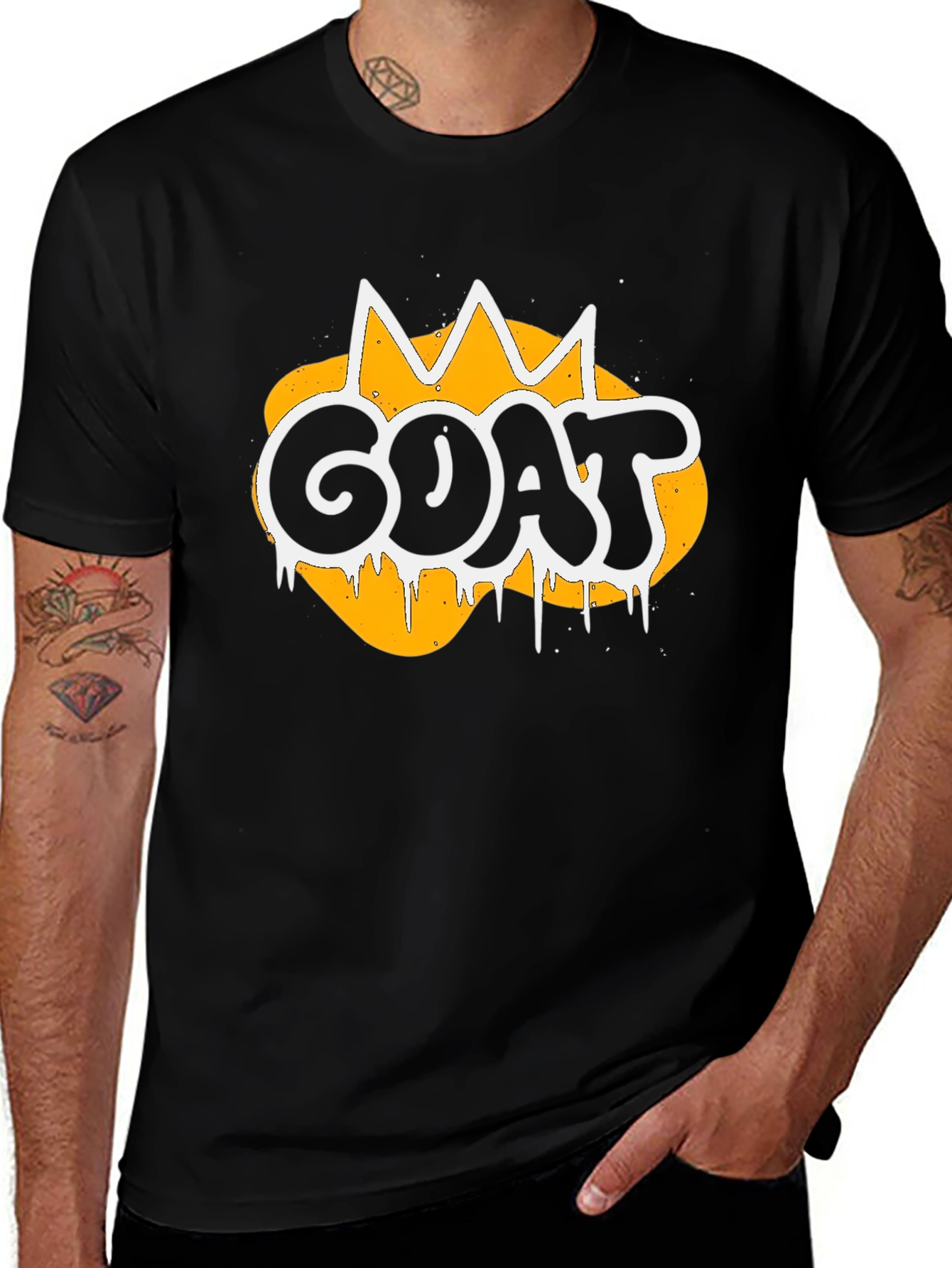 GOAT Graphic Tee - Crown Design Black T-Shirt
