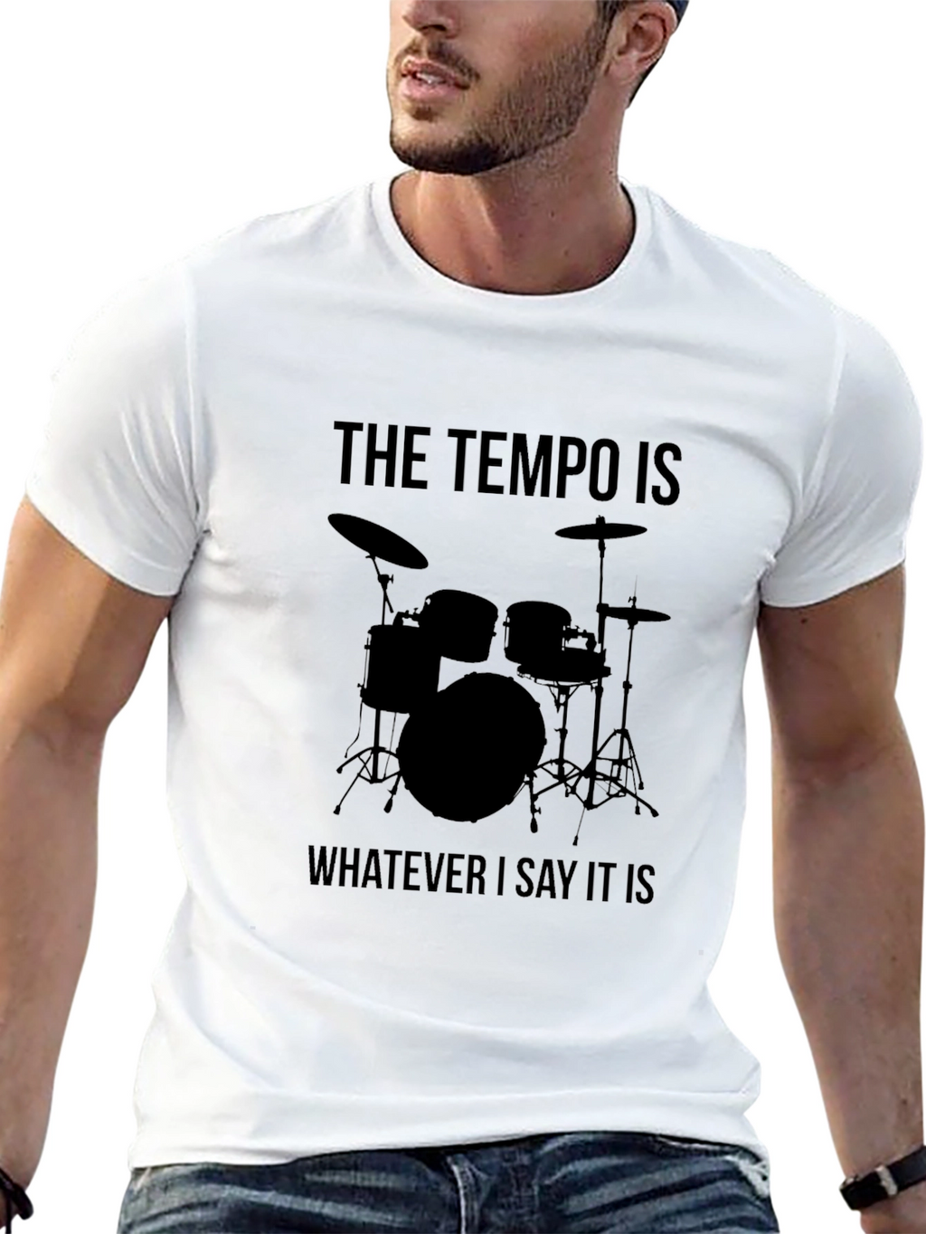 Drummer Tempo T-Shirt - Musical Humor Tee