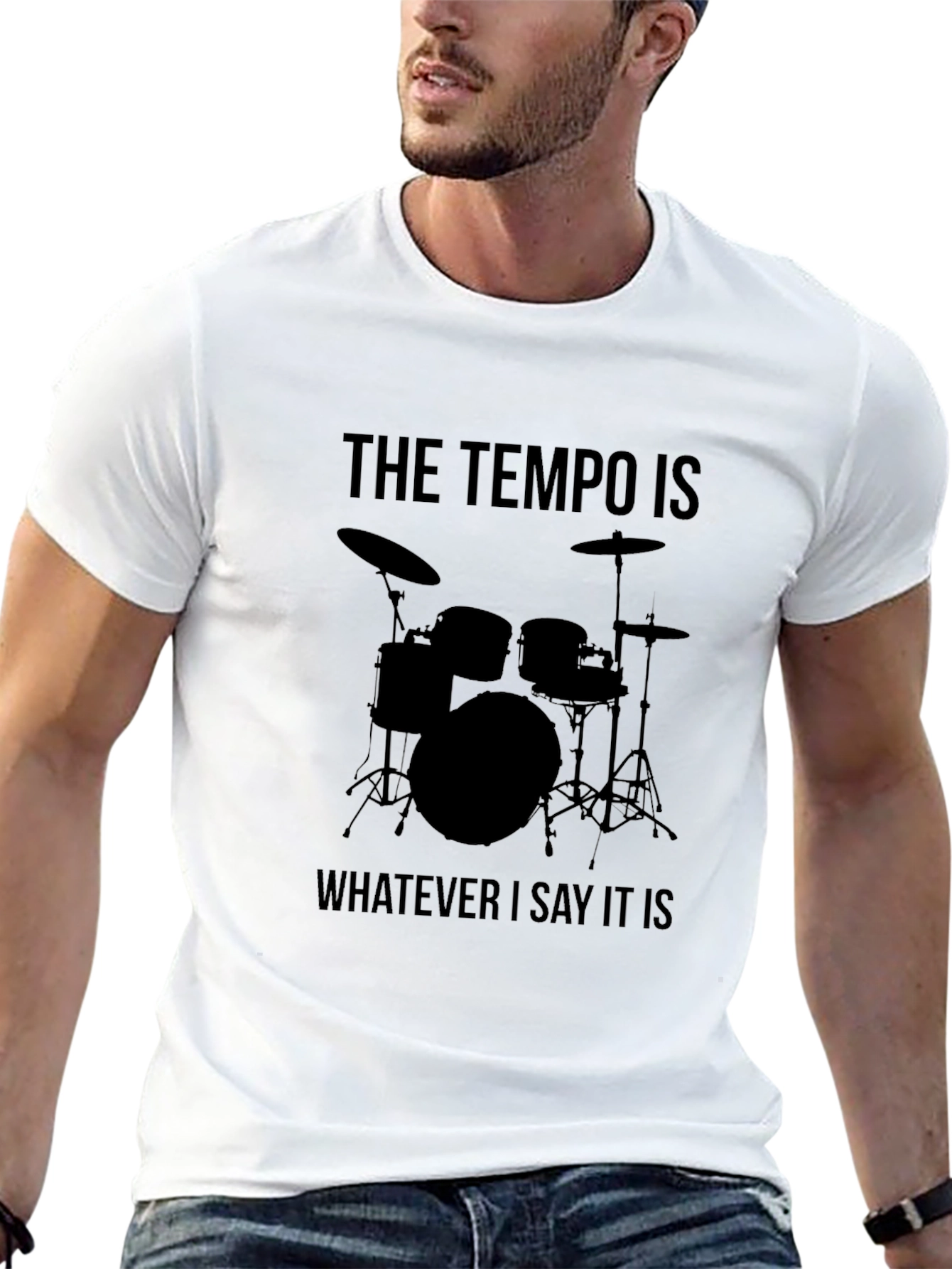 Drummer Tempo T-Shirt - Musical Humor Tee