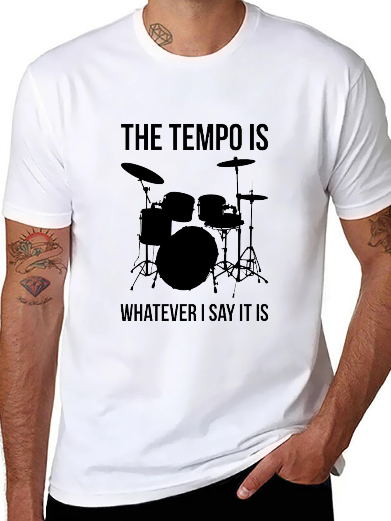 Drummer Tempo T-Shirt - Musical Humor Tee