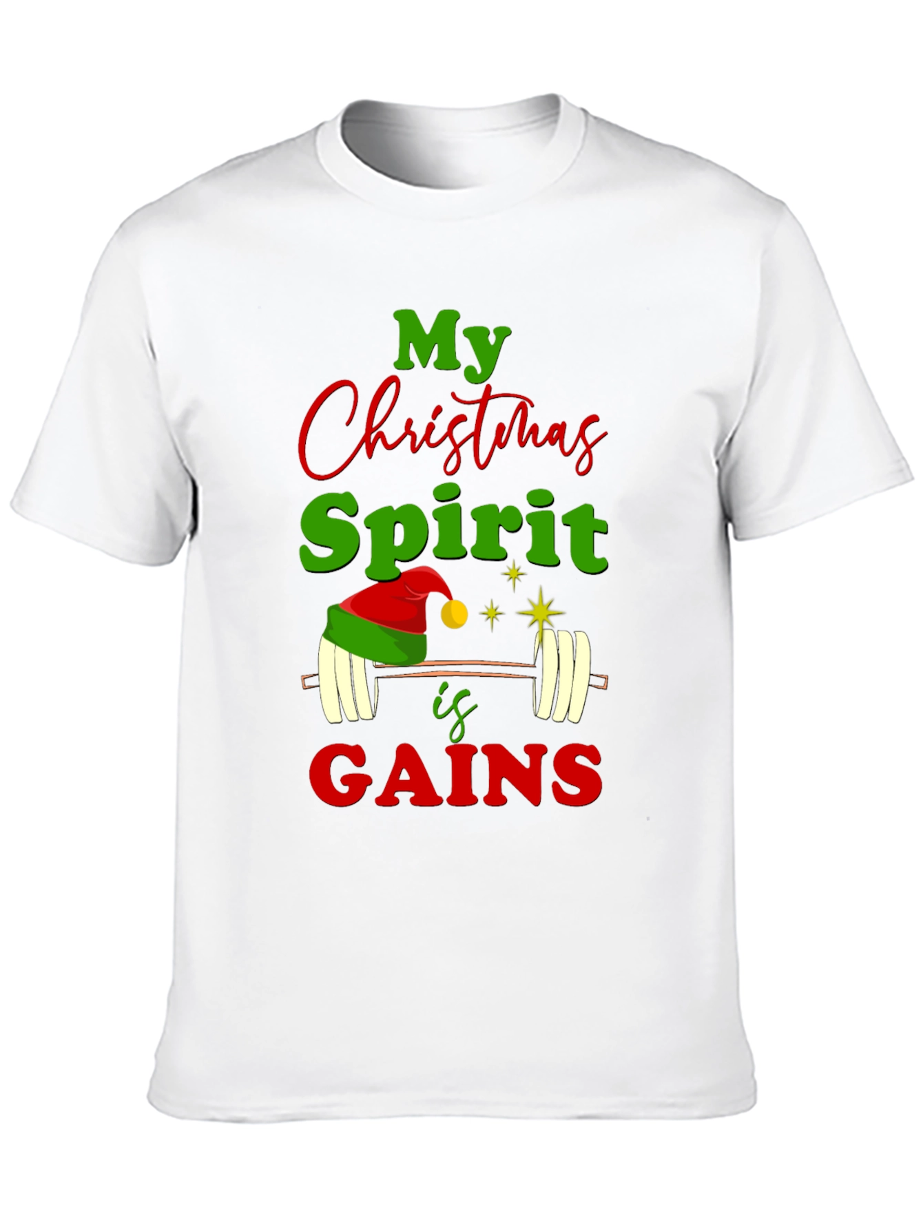 Christmas Spirit Gains Gym Workout T-Shirt