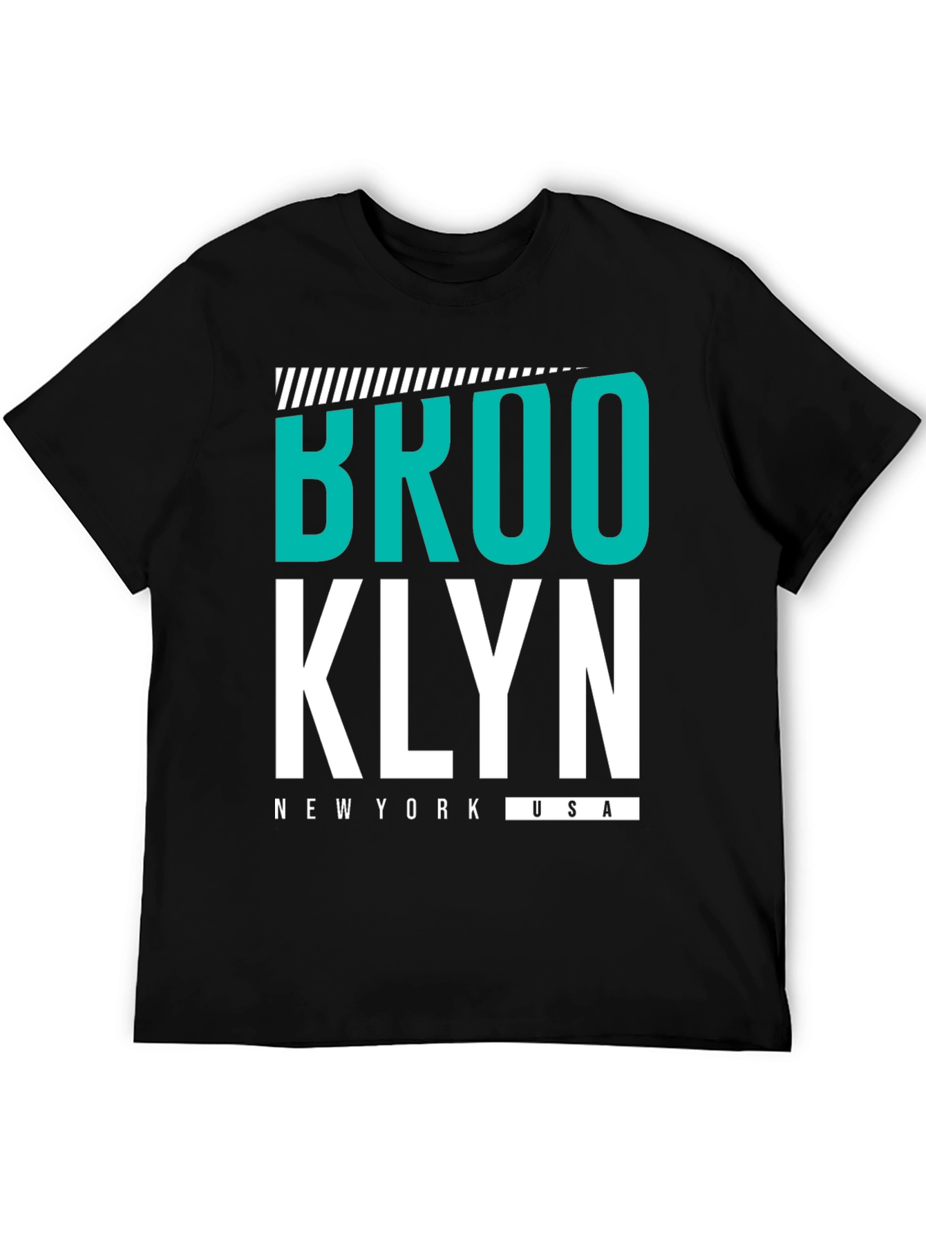 Brooklyn Graphic Tee - Black Cotton Casual T-Shirt
