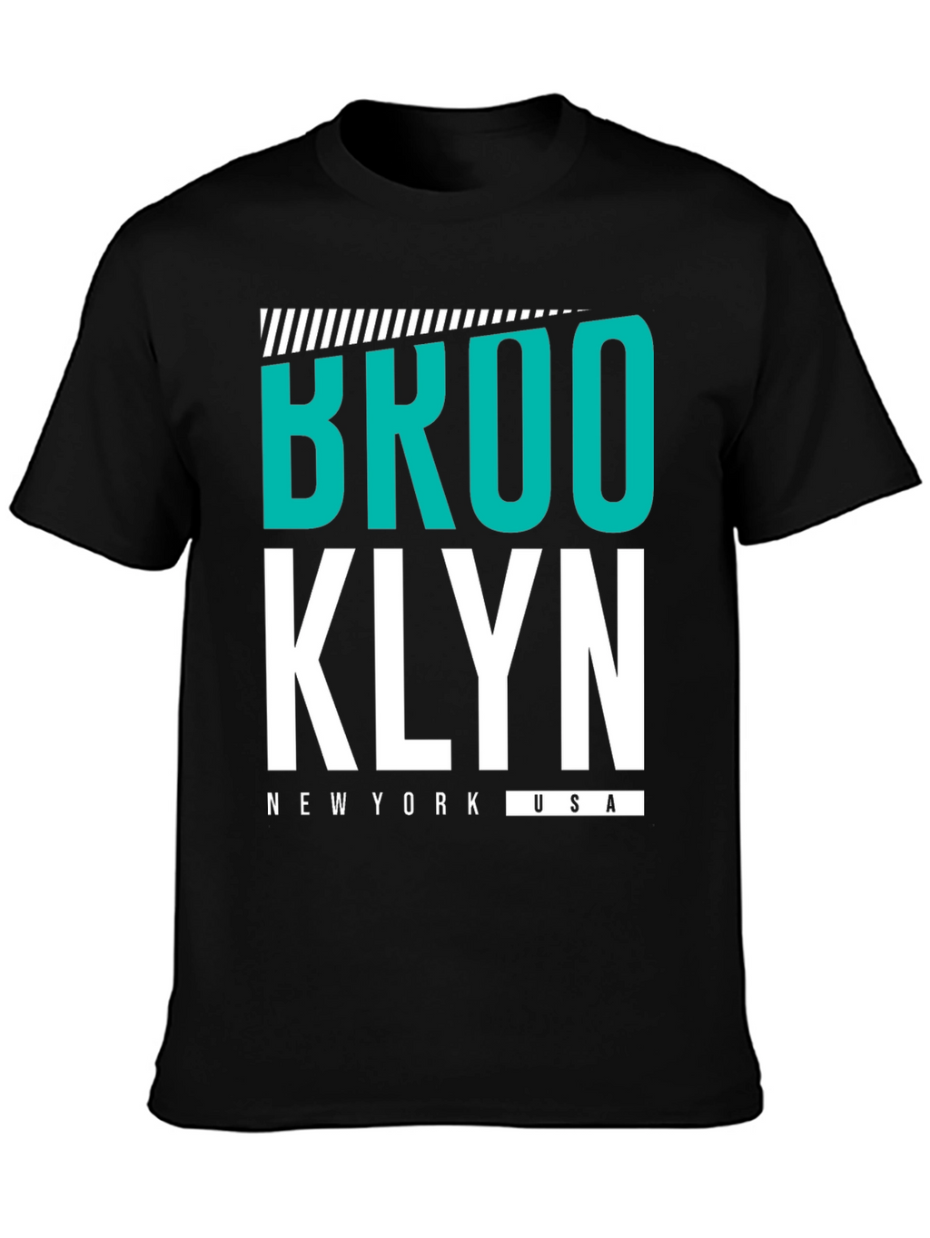 Brooklyn Graphic Tee - Black Cotton Casual T-Shirt