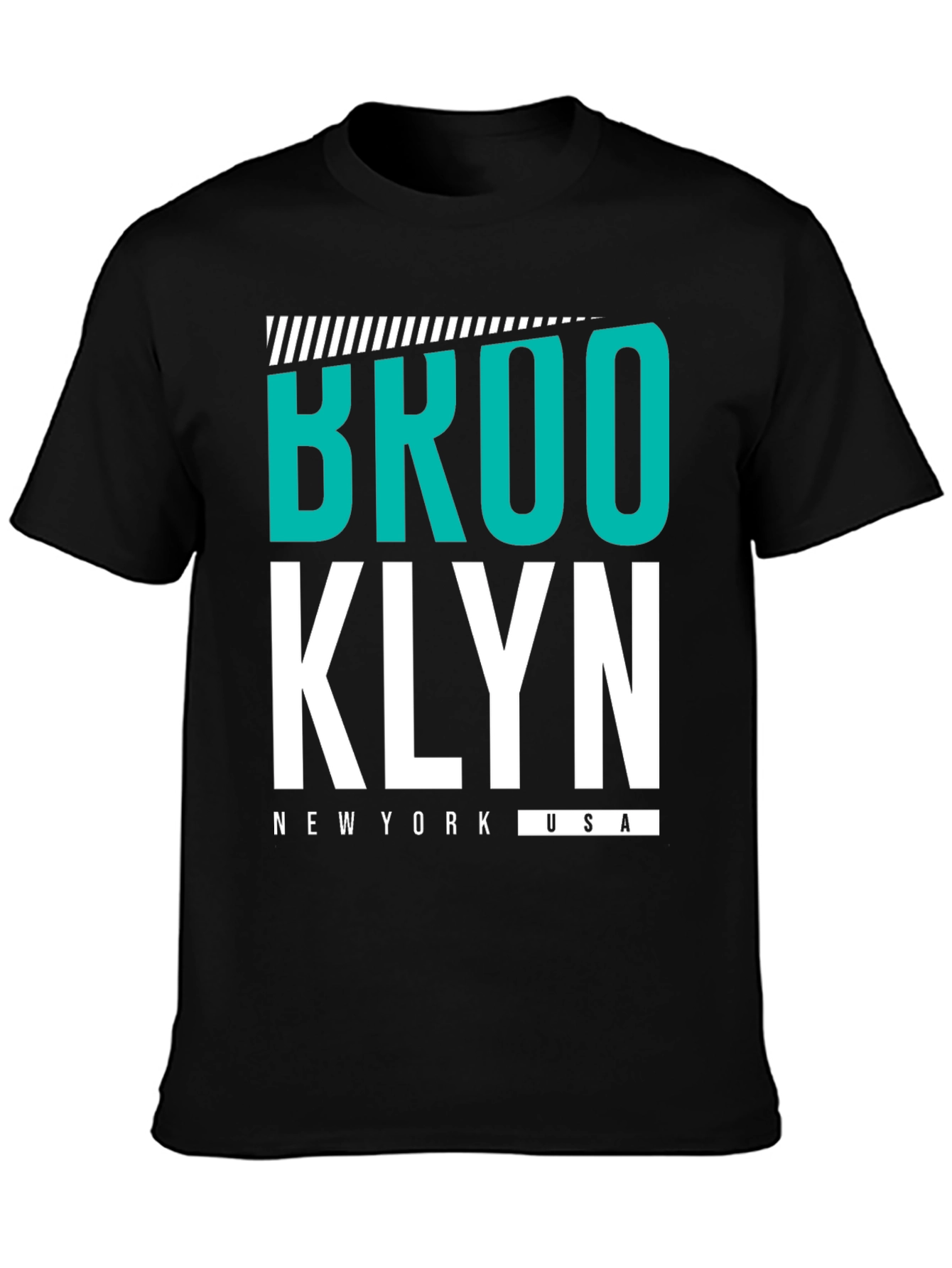 Brooklyn Graphic Tee - Black Cotton Casual T-Shirt