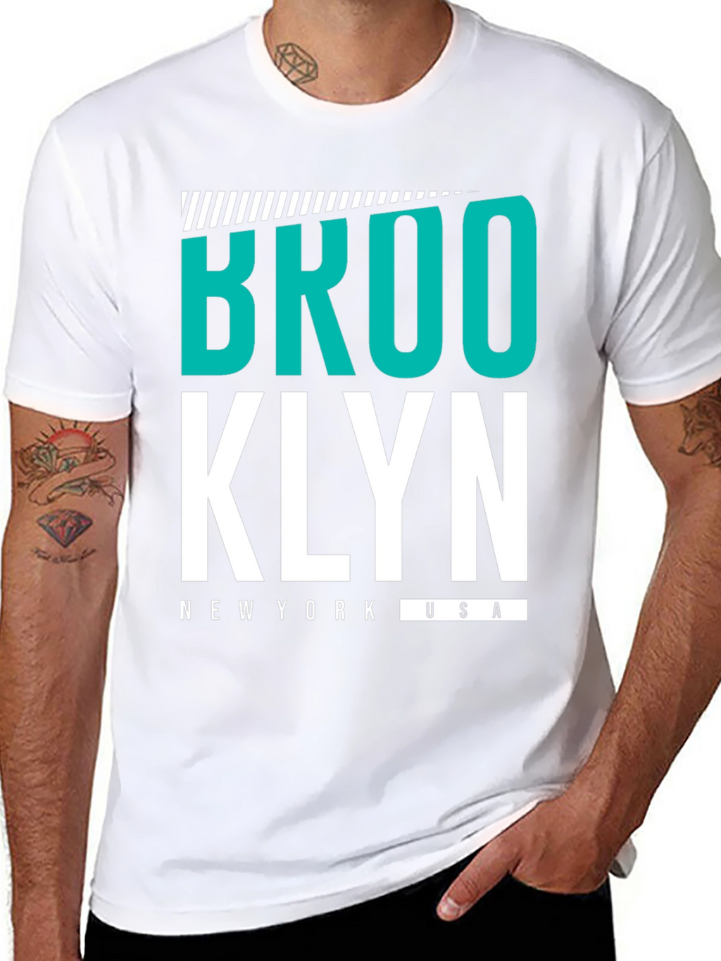 Brooklyn Graphic Tee - Black Cotton Casual T-Shirt