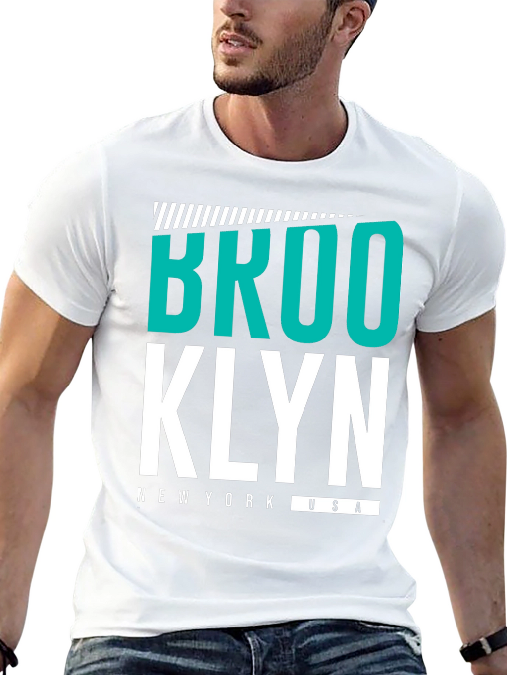 Brooklyn Graphic Tee - Black Cotton Casual T-Shirt