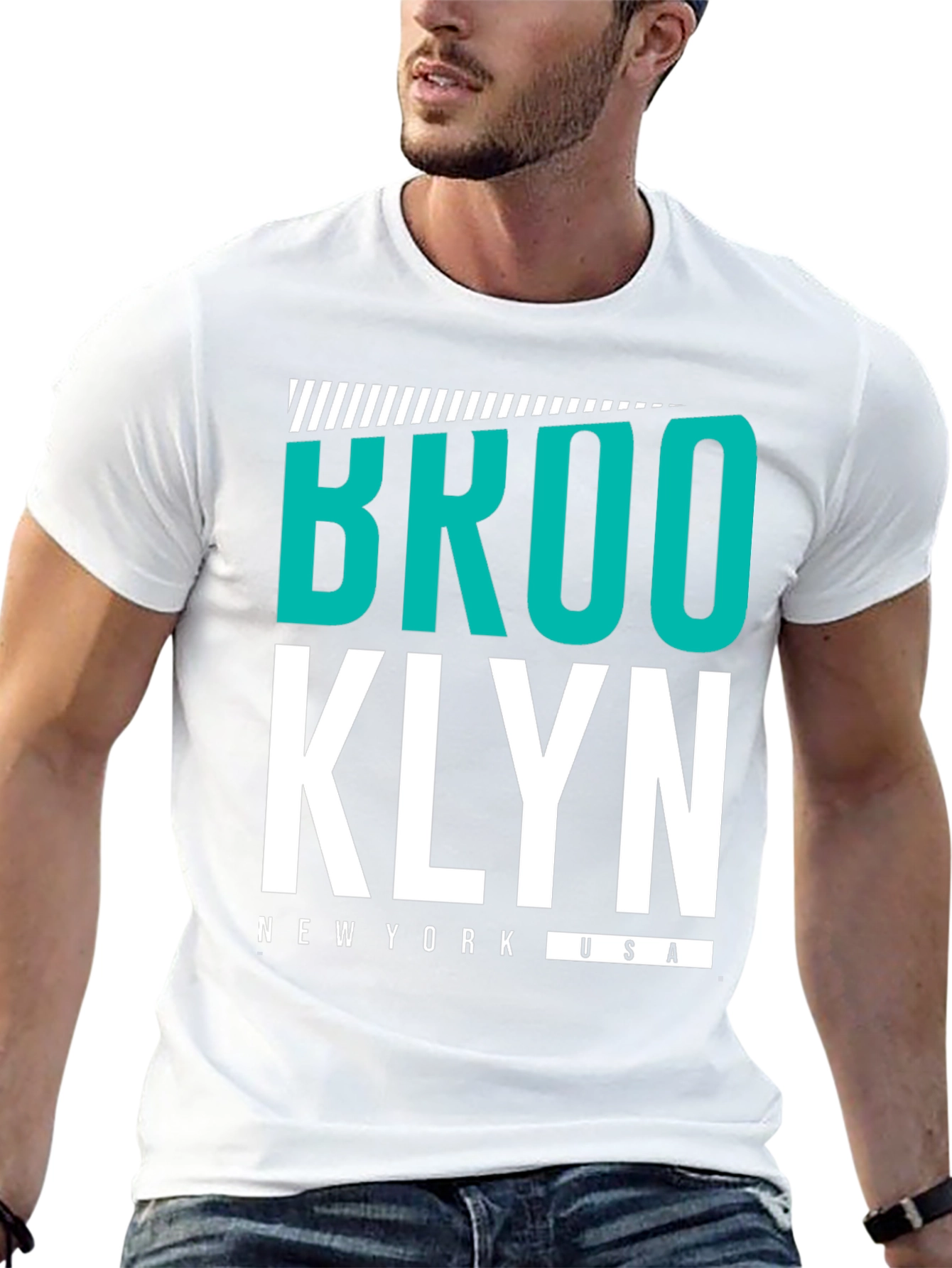 Brooklyn Graphic Tee - Black Cotton Casual T-Shirt