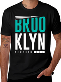 Brooklyn Graphic Tee - Black Cotton Casual T-Shirt