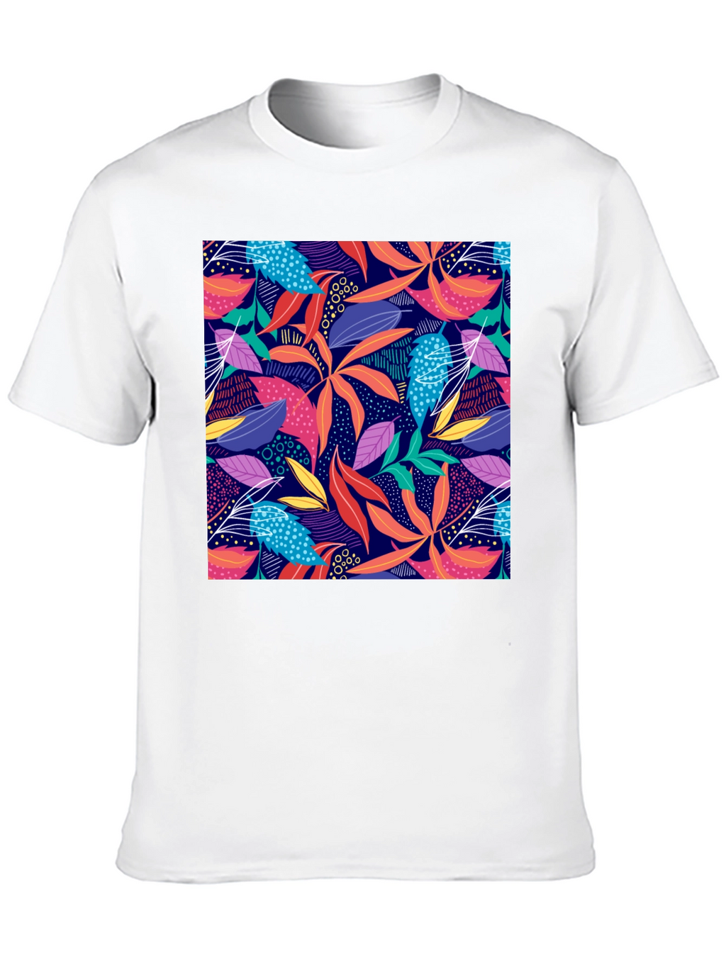 Vibrant Floral Print Black T-Shirt