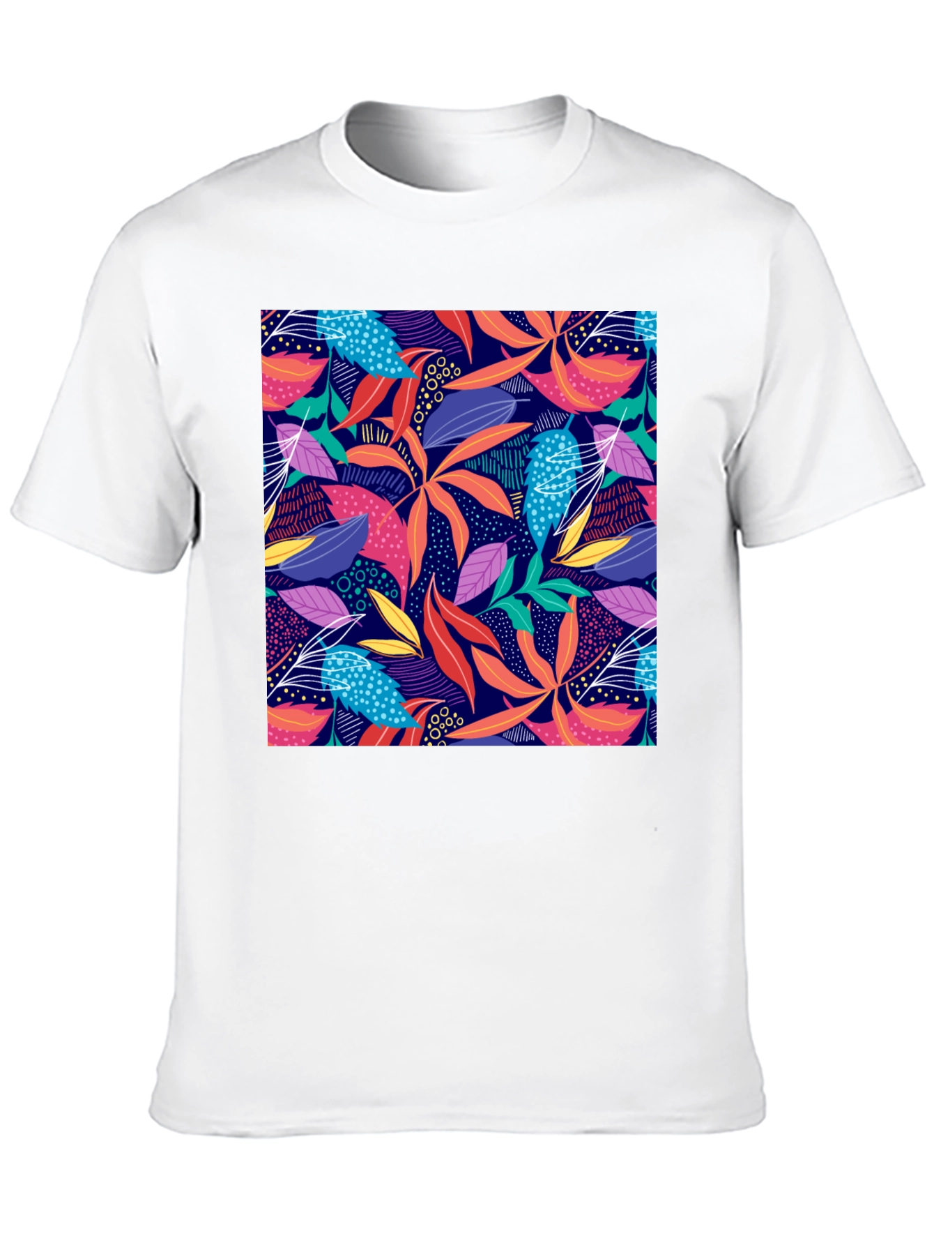 Vibrant Floral Print Black T-Shirt