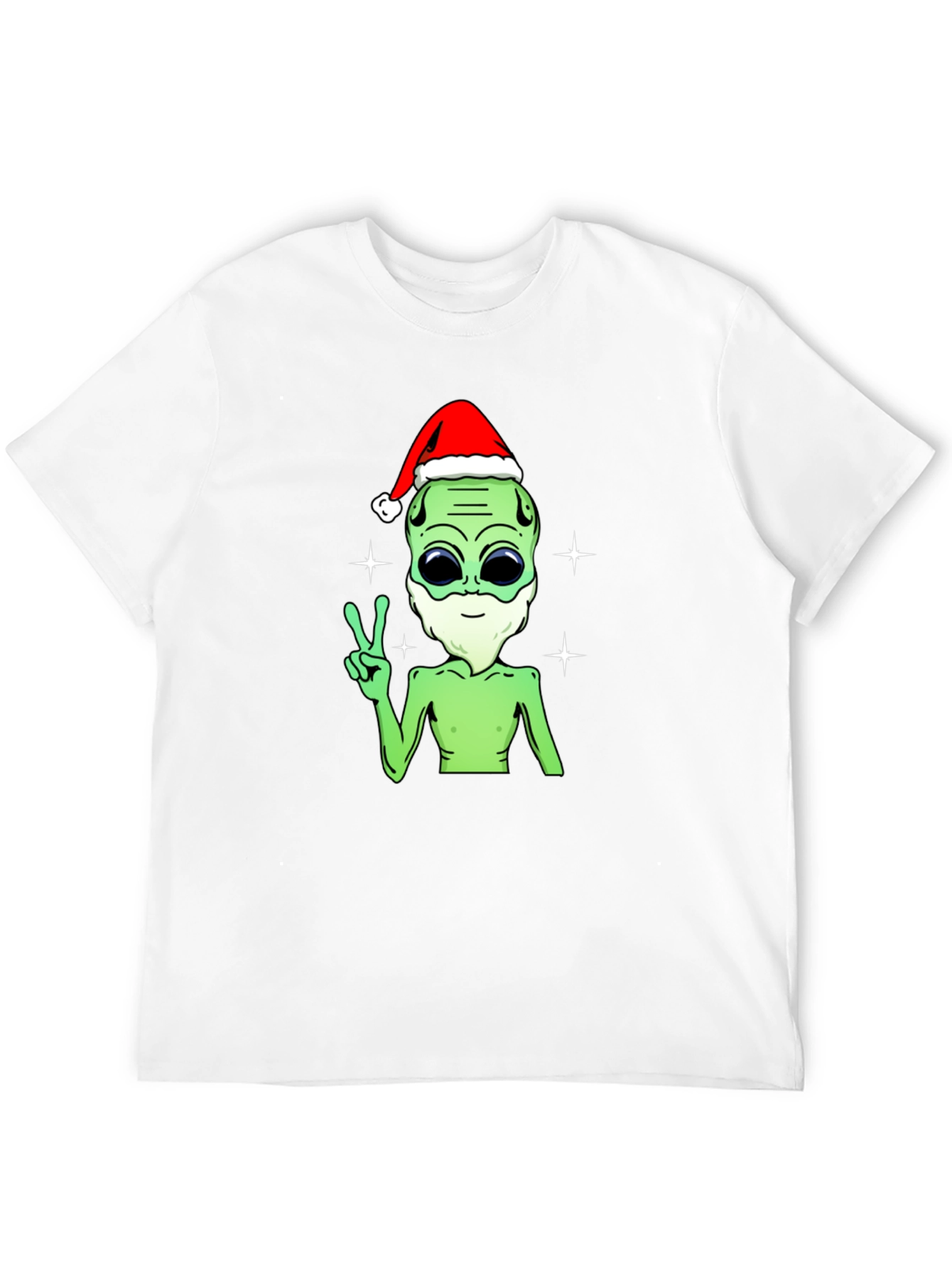 Festive Alien T-Shirt - Peace Love and Holiday Cheer!