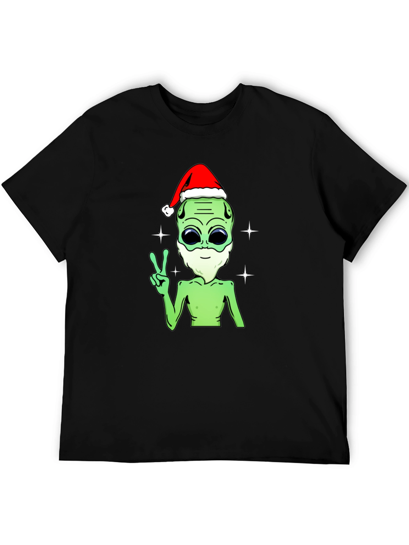 Festive Alien T-Shirt - Peace Love and Holiday Cheer!