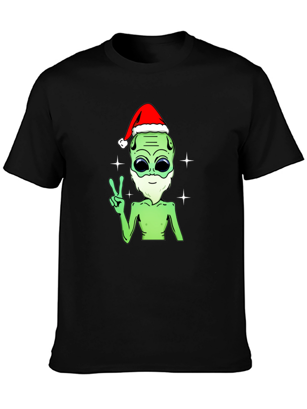 Festive Alien T-Shirt - Peace Love and Holiday Cheer!