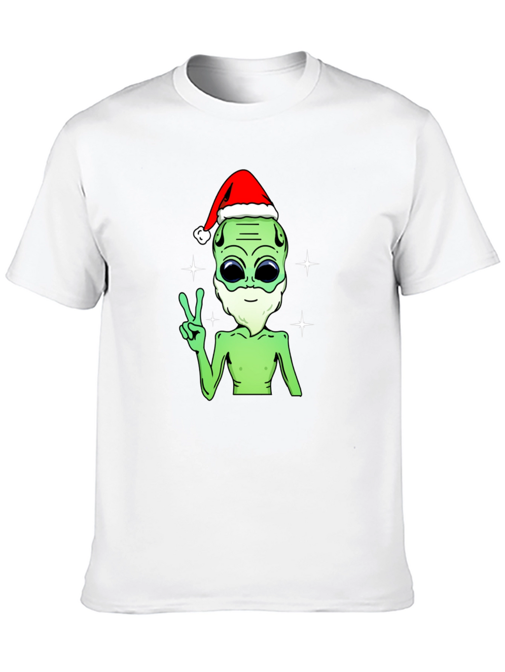 Festive Alien T-Shirt - Peace Love and Holiday Cheer!