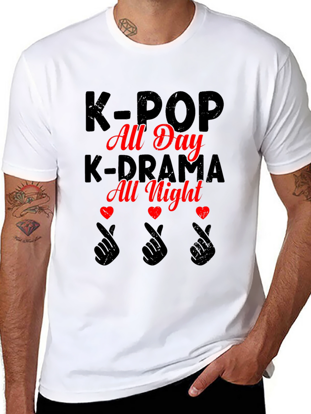 K-Pop All Day K-Drama All Night Graphic Tee