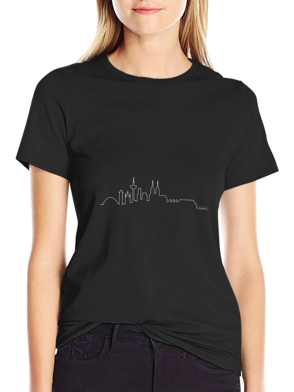 Cologne Skyline Graphic Black T-Shirt