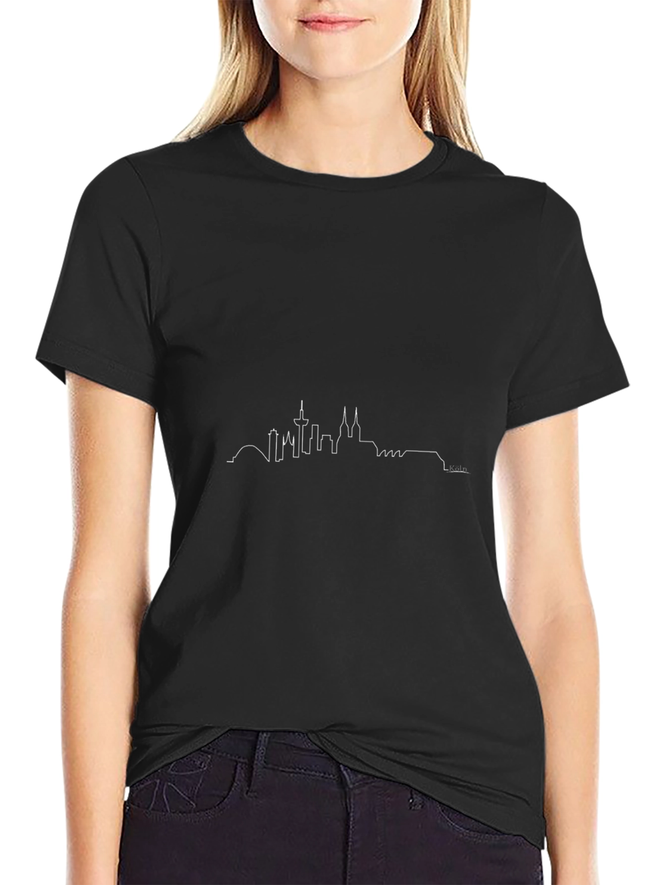 Cologne Skyline Graphic Black T-Shirt