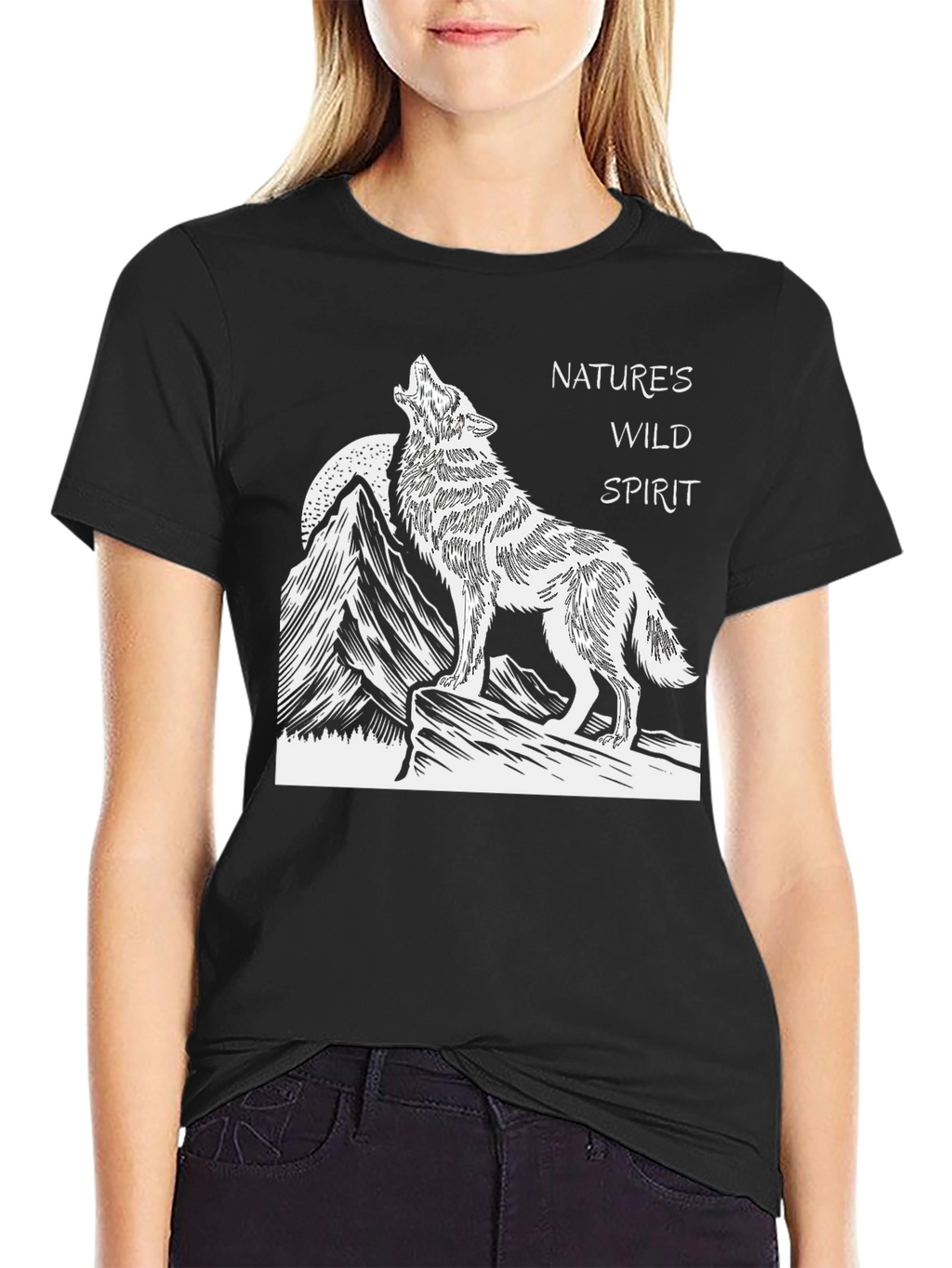 Natures Wild Spirit Black Graphic Tee